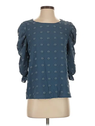 Pre-owned Shein 3/4 Sleeve Blouse In Blue