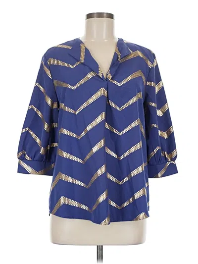 Pre-owned Shein 3/4 Sleeve Blouse In Blue
