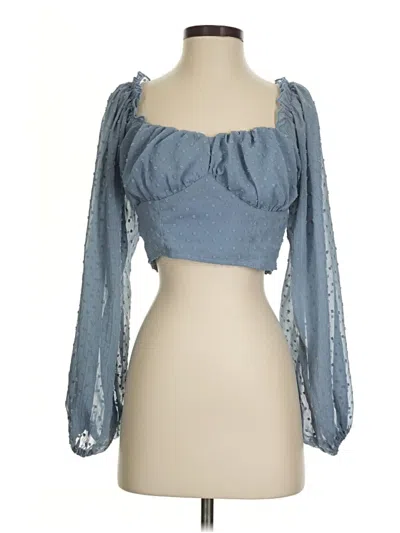 Pre-owned Shein 3/4 Sleeve Blouse In Blue