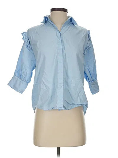 Pre-owned Shein 3/4 Sleeve Blouse In Blue