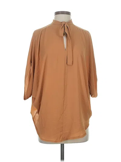 Pre-owned Shein 3/4 Sleeve Blouse In Brown