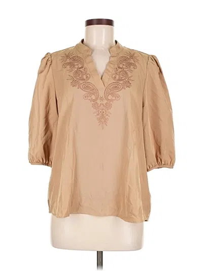 Pre-owned Shein 3/4 Sleeve Blouse In Brown