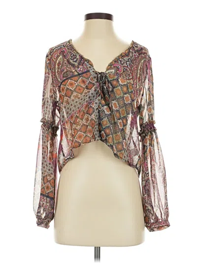 Pre-owned Shein 3/4 Sleeve Blouse In Brown