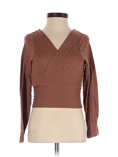 Pre-owned Shein 3/4 Sleeve Blouse In Brown