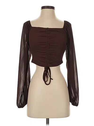 Pre-owned Shein 3/4 Sleeve Blouse In Brown