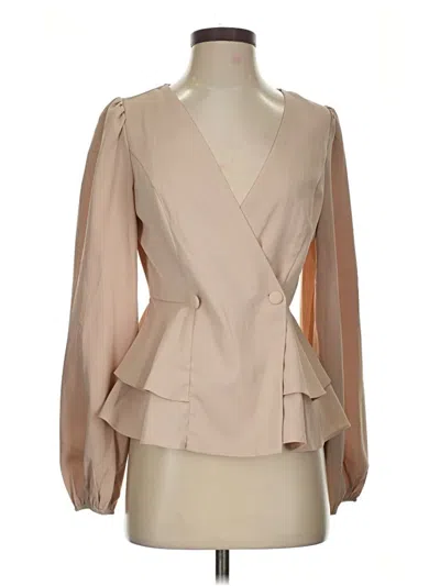 Pre-owned Shein 3/4 Sleeve Blouse In Brown