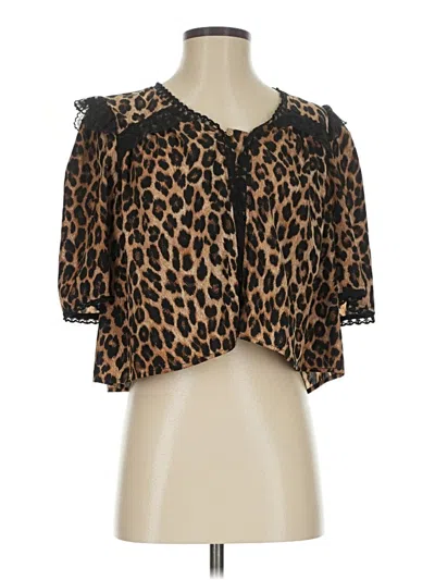 Pre-owned Shein 3/4 Sleeve Blouse In Brown