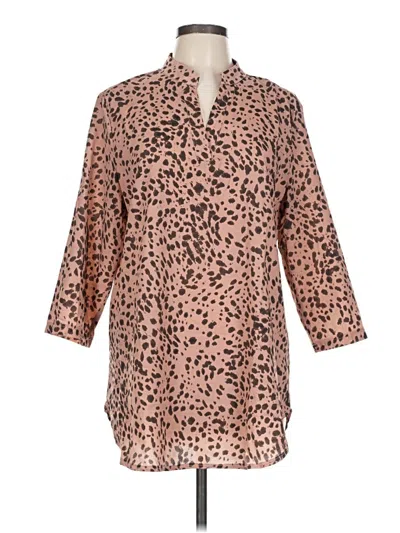 Pre-owned Shein 3/4 Sleeve Blouse In Brown