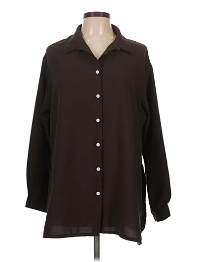 Pre-owned Shein 3/4 Sleeve Blouse In Brown