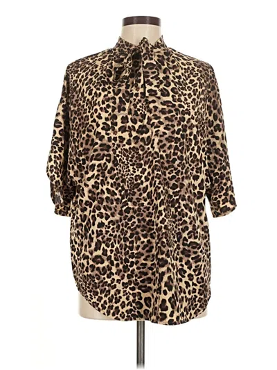 Pre-owned Shein 3/4 Sleeve Blouse In Brown
