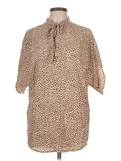 Pre-owned Shein 3/4 Sleeve Blouse In Brown