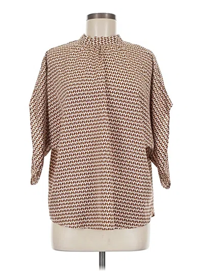 Pre-owned Shein 3/4 Sleeve Blouse In Brown