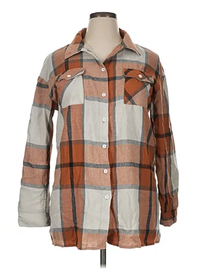 Pre-owned Shein 3/4 Sleeve Blouse In Brown