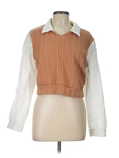 Pre-owned Shein 3/4 Sleeve Blouse In Brown