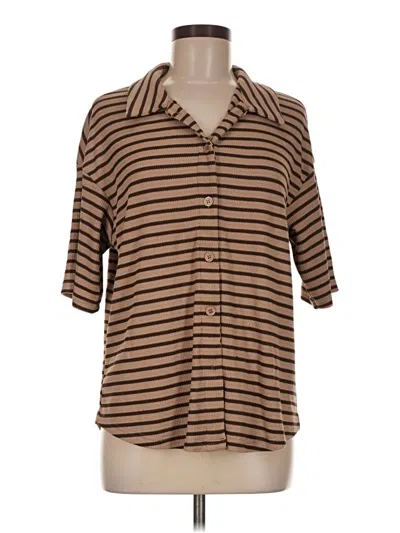 Pre-owned Shein 3/4 Sleeve Blouse In Brown