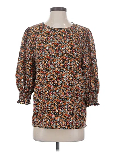 Pre-owned Shein 3/4 Sleeve Blouse In Brown
