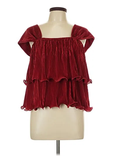 Pre-owned Shein 3/4 Sleeve Blouse In Burgundy