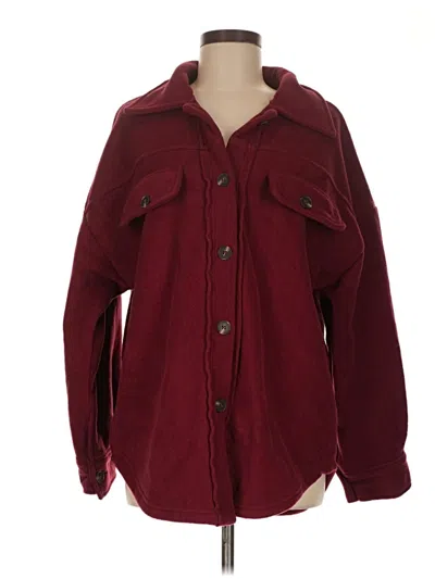 Pre-owned Shein 3/4 Sleeve Blouse In Burgundy