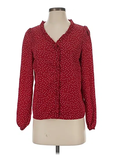 Pre-owned Shein 3/4 Sleeve Blouse In Burgundy