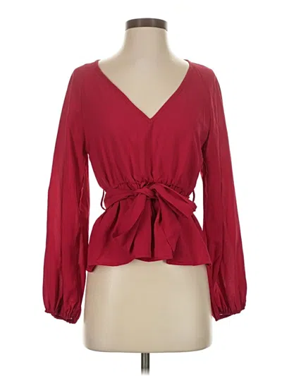 Pre-owned Shein 3/4 Sleeve Blouse In Burgundy