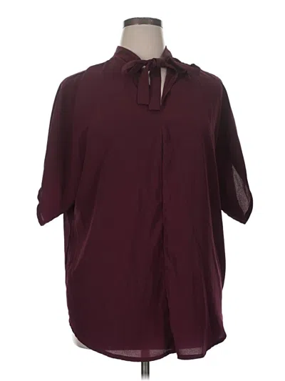 Pre-owned Shein 3/4 Sleeve Blouse In Burgundy