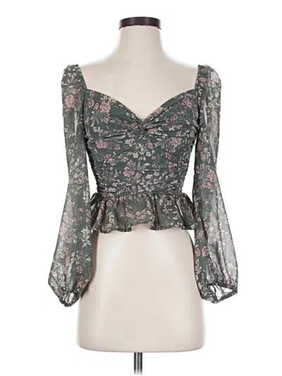 Pre-owned Shein 3/4 Sleeve Blouse In Gray