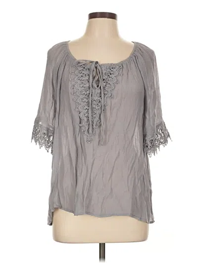 Pre-owned Shein 3/4 Sleeve Blouse In Gray