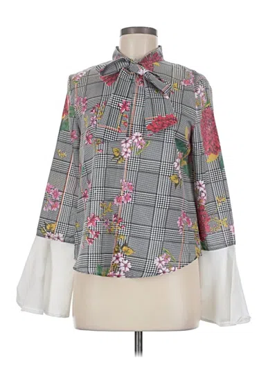 Pre-owned Shein 3/4 Sleeve Blouse In Gray