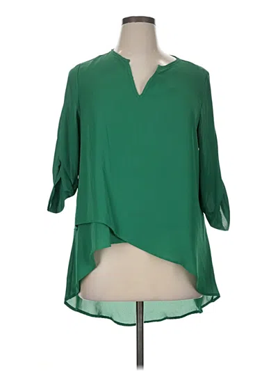 Pre-owned Shein 3/4 Sleeve Blouse In Green