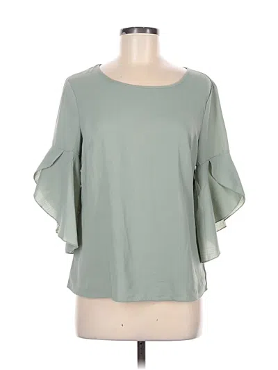 Pre-owned Shein 3/4 Sleeve Blouse In Green