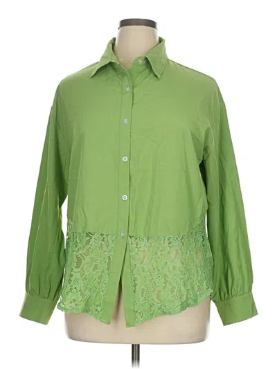 Pre-owned Shein 3/4 Sleeve Blouse In Green