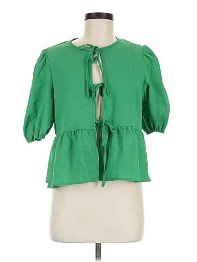 Pre-owned Shein 3/4 Sleeve Blouse In Green