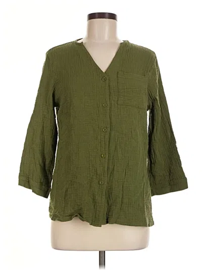 Pre-owned Shein 3/4 Sleeve Blouse In Green
