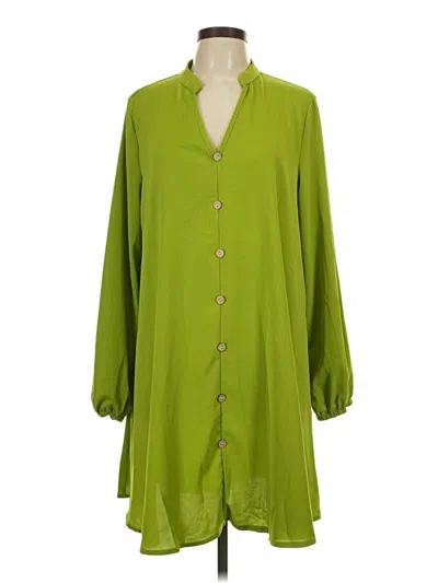 Pre-owned Shein 3/4 Sleeve Blouse In Green