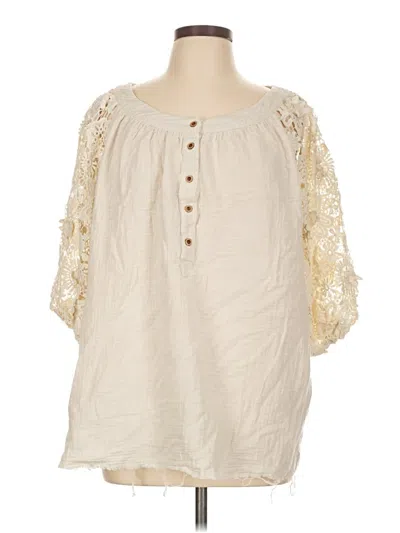 Pre-owned Shein 3/4 Sleeve Blouse In Ivory