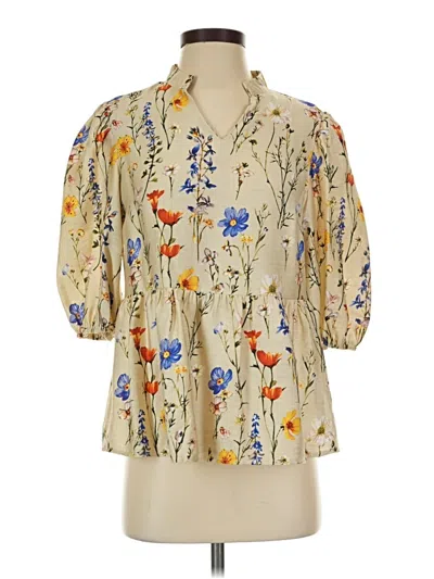 Pre-owned Shein 3/4 Sleeve Blouse In Ivory