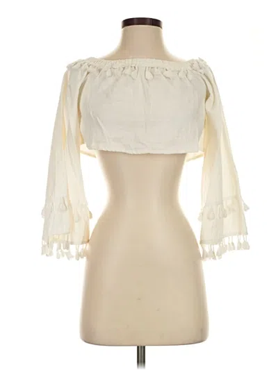 Pre-owned Shein 3/4 Sleeve Blouse In Ivory