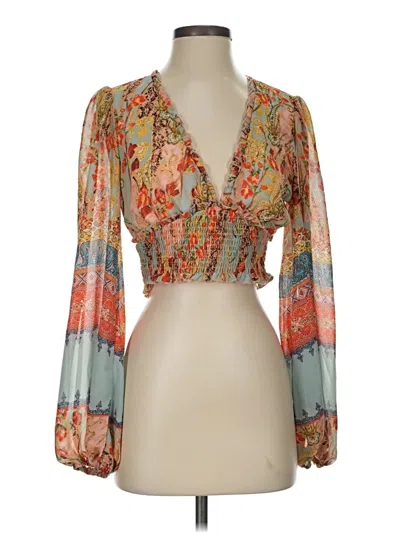 Pre-owned Shein 3/4 Sleeve Blouse In Orange