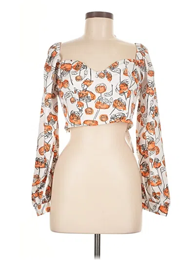 Shein 3/4 Sleeve Blouse In Orange