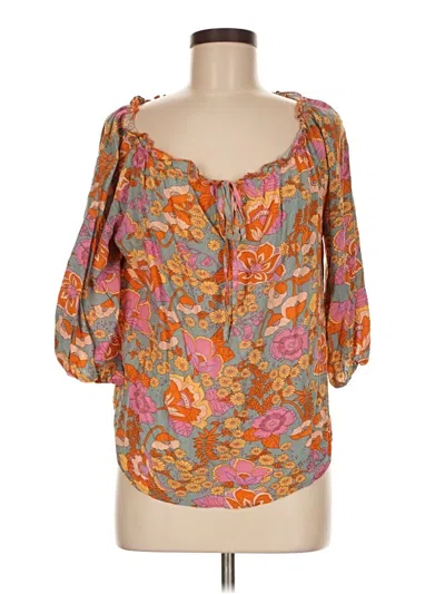 Pre-owned Shein 3/4 Sleeve Blouse In Orange