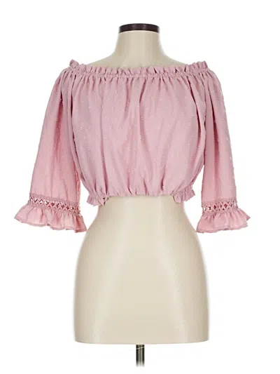 Pre-owned Shein 3/4 Sleeve Blouse In Pink