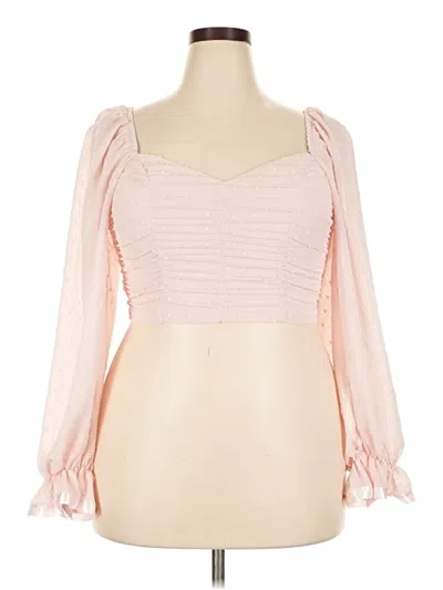 Pre-owned Shein 3/4 Sleeve Blouse In Pink