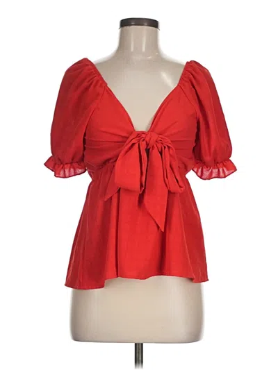 Pre-owned Shein 3/4 Sleeve Blouse In Red
