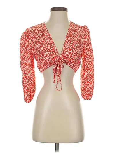 Pre-owned Shein 3/4 Sleeve Blouse In Red