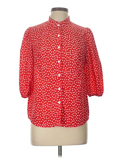 Pre-owned Shein 3/4 Sleeve Blouse In Red