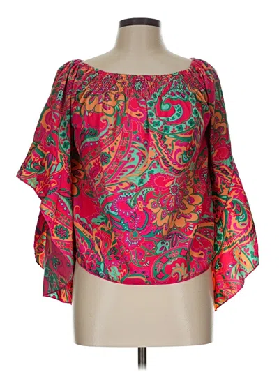 Pre-owned Shein 3/4 Sleeve Blouse In Red