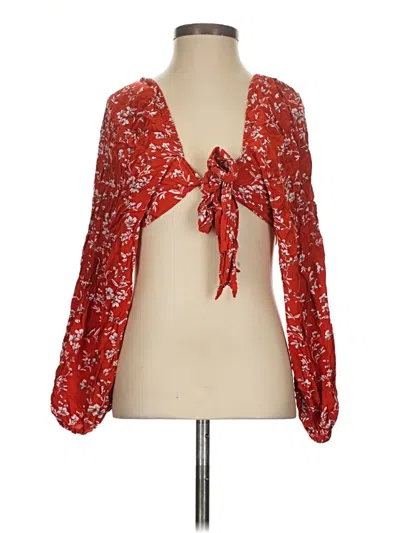 Pre-owned Shein 3/4 Sleeve Blouse In Red