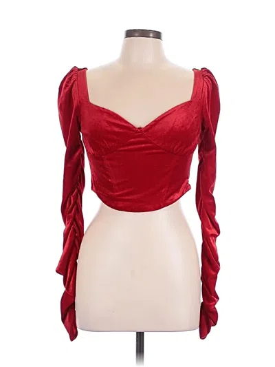 Pre-owned Shein 3/4 Sleeve Blouse In Red