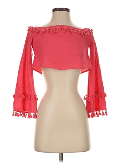 Pre-owned Shein 3/4 Sleeve Blouse In Red