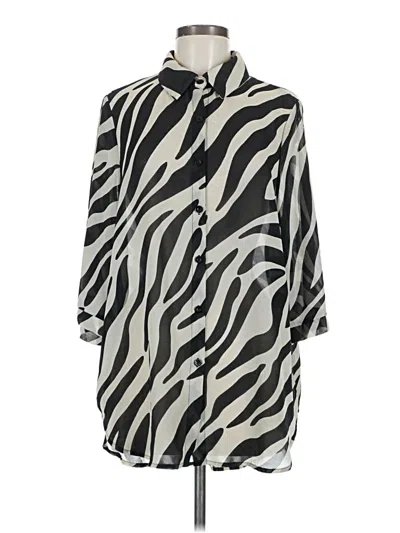Pre-owned Shein 3/4 Sleeve Blouse In Silver